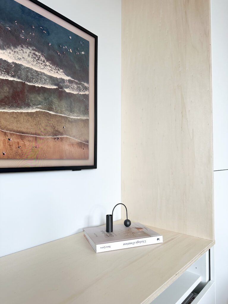 détail diy meuble tv contreplaqué